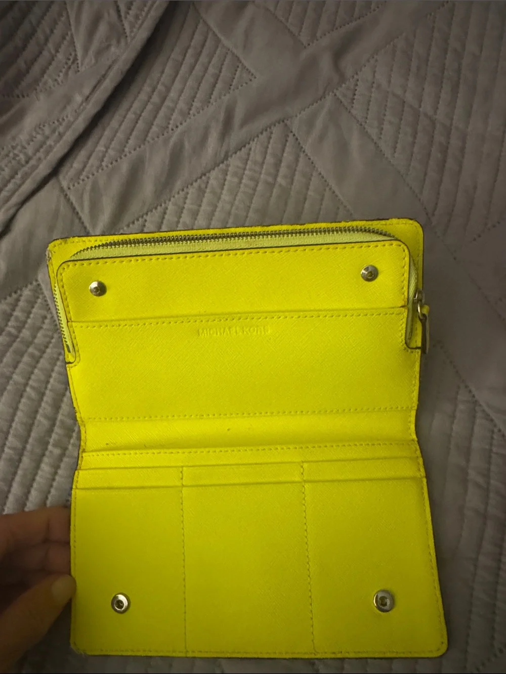 Men's Black Zip Travel Wallet with Neon Accent